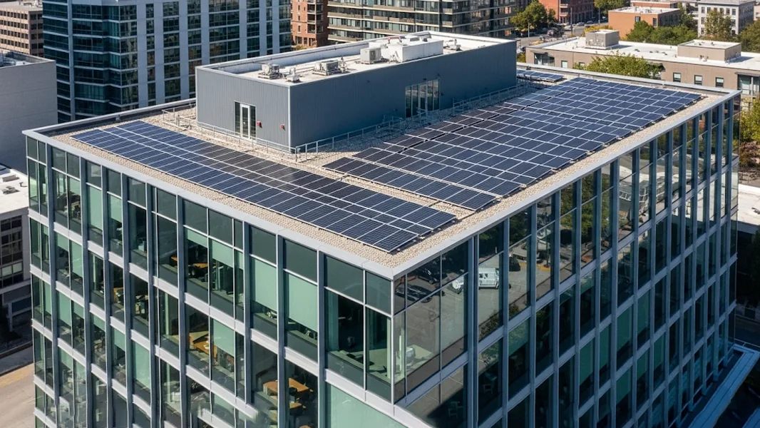 Commercial building with rooftop solar